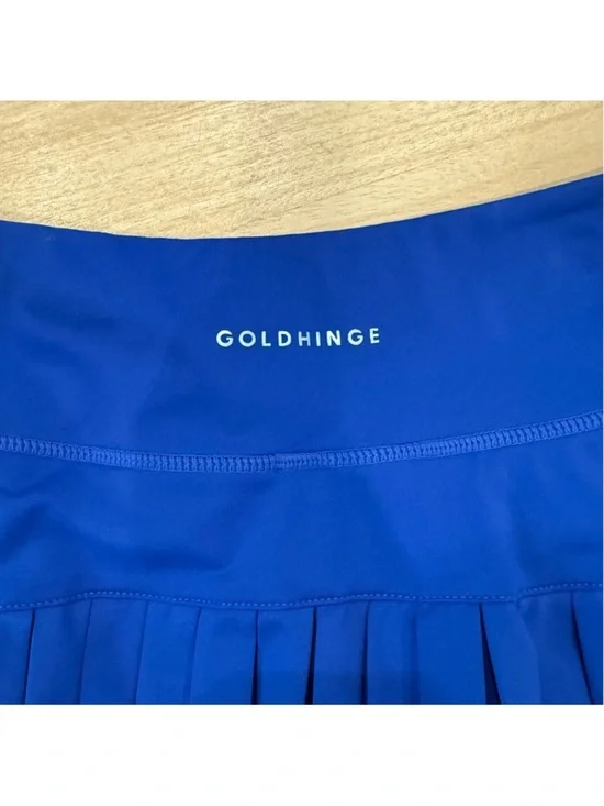 GOLD HINGE MEDITERRANEAN BLUE PLEATED TENNIS SKIRT S - Picture 5 of 7